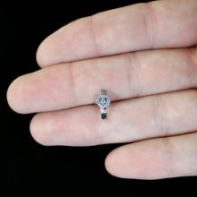 将图片加载到图库查看器，20G 5/16 Blue Gem Retro Peace Sign Faux Hoop L Shape Nose Ring

