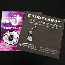 Load image into Gallery viewer, Clear Gem Whimsy Flower Dangle Belly Ring
