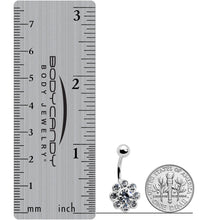 Load image into Gallery viewer, Clear Gem Whimsy Flower Belly Ring
