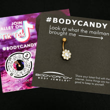 Load image into Gallery viewer, Clear Gem Gold Tone Whimsy Flower Belly Ring
