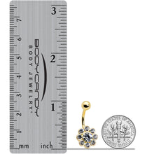 Load image into Gallery viewer, Clear Gem Gold Tone Whimsy Flower Belly Ring
