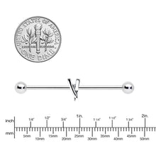 将图片加载到图库查看器，14G Straight Razor Industrial Barbell 38mm
