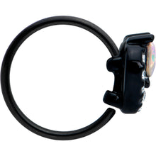 Load image into Gallery viewer, 20G 5/16 Aurora Clear Gem Black Rococo Hearts Nose Hoop
