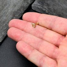 Load image into Gallery viewer, 16G 5/16 Yellow Gem Gold Tone Fashion Winged Bug Labret Monroe Tragus
