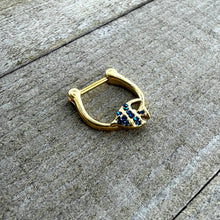 Load image into Gallery viewer, 16G 5/16 Blue Gem Gold Tone Adorable Angelfish Cartilage Clicker
