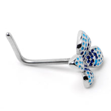 Load image into Gallery viewer, 20G 7mm Glamour Butterfly L Shape Nose Ring
