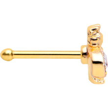 Load image into Gallery viewer, 20G 1/4 Yellow Gem Gold Tone Fashion Bug Nose Bone
