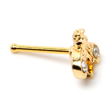 Load image into Gallery viewer, 20G 1/4 Yellow Gem Gold Tone Fashion Bug Nose Bone
