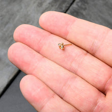 Load image into Gallery viewer, 20G 1/4 Yellow Gem Gold Tone Fashion Bug Nose Bone
