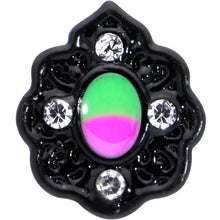 Load image into Gallery viewer, 20G 1/4 Purple Tourmaline Black Lacy Drop Nose Bone
