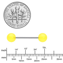 Load image into Gallery viewer, Bright Sunny Yellow Ends Barbell Tongue Ring
