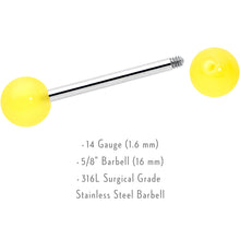 Load image into Gallery viewer, Bright Sunny Yellow Ends Barbell Tongue Ring
