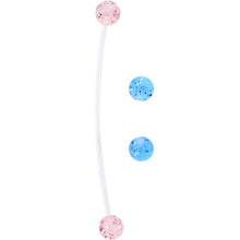 Load image into Gallery viewer, Pink Blue Glitter Glamour PTFE Pregnancy Belly Ring
