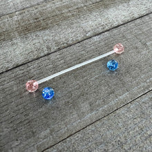 Load image into Gallery viewer, Pink Blue Glitter Glamour PTFE Pregnancy Belly Ring
