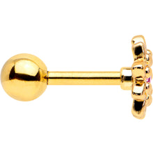 Load image into Gallery viewer, 16G 1/4 Pink Gem Gold Tone Starry Flower Cartilage Tragus Earring
