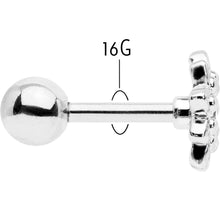 将图片加载到图库查看器，16G 1/4 Clear Gem Starry Flower Cartilage Tragus Earring
