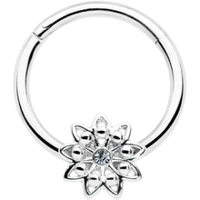 将图片加载到图库查看器，16G 3/8 Clear Gem Starry Flower Hinged Segment Ring
