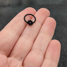 将图片加载到图库查看器，16G 3/8 Pink Gem Black Starry Flower Hinged Segment Ring
