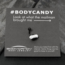 将图片加载到图库查看器，White Howlite Stone Black Claw Belly Ring
