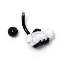 将图片加载到图库查看器，White Howlite Stone Black Claw Belly Ring
