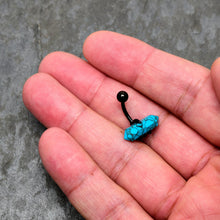 Load image into Gallery viewer, Blue Turquoise Stone Black Claw Belly Ring
