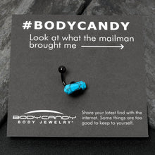 Load image into Gallery viewer, Blue Turquoise Stone Black Claw Belly Ring
