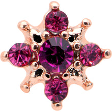 Load image into Gallery viewer, 16G 5/16 Pink Gem Rose Gold Tone Sumptuous Star Labret Tragus
