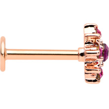 Load image into Gallery viewer, 16G 5/16 Pink Gem Rose Gold Tone Sumptuous Star Labret Tragus
