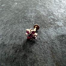 Load image into Gallery viewer, 16G 5/16 Pink Gem Rose Gold Tone Sumptuous Star Labret Tragus
