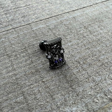 Load image into Gallery viewer, 16G 1/4 Purple Gem Black Gothic Hourglass Cartilage Tragus Earring
