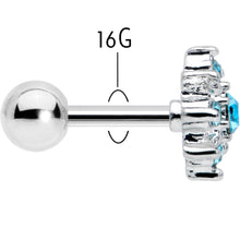 Load image into Gallery viewer, 16G 1/4 Blue Gem Stylish Snowflake Cartilage Tragus Earring
