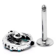 将图片加载到图库查看器，16G 5/16 Leaping Blue Dolphin Labret Monroe Tragus
