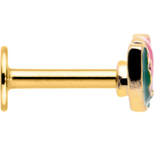 将图片加载到图库查看器，16G 1/4 Gold Tone Watermelon Bite Labret
