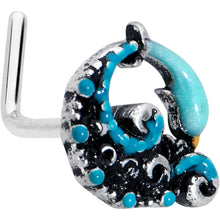 将图片加载到图库查看器，20G 1/4 Leaping Blue Dolphin L Shape Nose Ring
