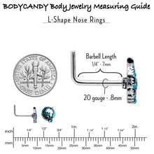 将图片加载到图库查看器，20G 1/4 Leaping Blue Dolphin L Shape Nose Ring
