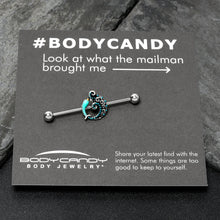 Load image into Gallery viewer, 14G Leaping Blue Dolphin Industrial Barbell 38mm
