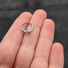 Load image into Gallery viewer, 16G 3/8 Aurora Gem Dragonfly Flying Hinged Segment Ring
