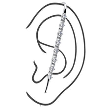 Load image into Gallery viewer, Clear CZ Gem Links Ear Cuff Bar Earring
