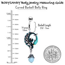 Load image into Gallery viewer, Leaping Blue Dolphin Bauble Dangle Belly Ring
