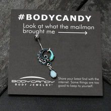 Load image into Gallery viewer, Leaping Blue Dolphin Bauble Dangle Belly Ring
