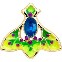 Load image into Gallery viewer, 16G 5/16 Blue Gem Gold Tone Tropic Fan Labret Monroe Tragus
