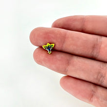 Load image into Gallery viewer, 16G 5/16 Blue Gem Gold Tone Tropic Fan Labret Monroe Tragus
