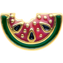 将图片加载到图库查看器，Gold Tone Watermelon Bite Barbell Tongue Ring
