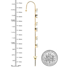 Load image into Gallery viewer, Clear CZ Gem Gold Tone Leafy Vine Ear Cuff Bar Earring

