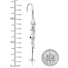 Load image into Gallery viewer, Clear CZ Gem Alternating Style Leafy Vine Ear Cuff Bar Earring
