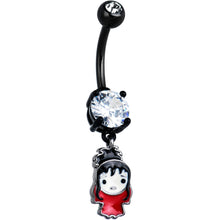 将图片加载到图库查看器，Clear Gem Black Officially Licensed Beetlejuice Lydia Dangle Belly Ring
