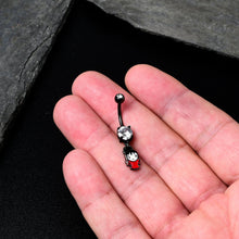 将图片加载到图库查看器，Clear Gem Black Officially Licensed Beetlejuice Lydia Dangle Belly Ring
