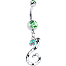 将图片加载到图库查看器，Green Gem Officially Licensed Beetlejuice SandWorm Dangle Belly Ring
