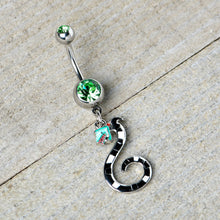 将图片加载到图库查看器，Green Gem Officially Licensed Beetlejuice SandWorm Dangle Belly Ring
