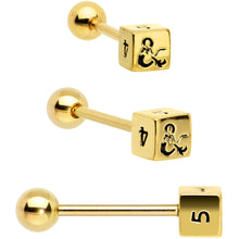 Load image into Gallery viewer, Officially Licensed Dungeons &amp; Dragons Dice Barbell Tongue Ring  Set of 2
